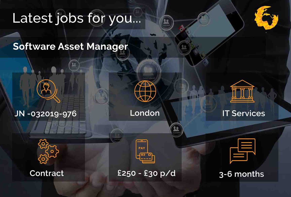 HuCapVentures's tweet photo. Software Asset Managers needed!

The succesful candidate will be tasked with managing the inventory and transferring of software related assets from newly acquired businesses (Mergers and Acquisitions M&amp;A).

Follow the link below and apply today. 

https://t.co/00CcJVAki8 https://t.co/BC51K5uzOG