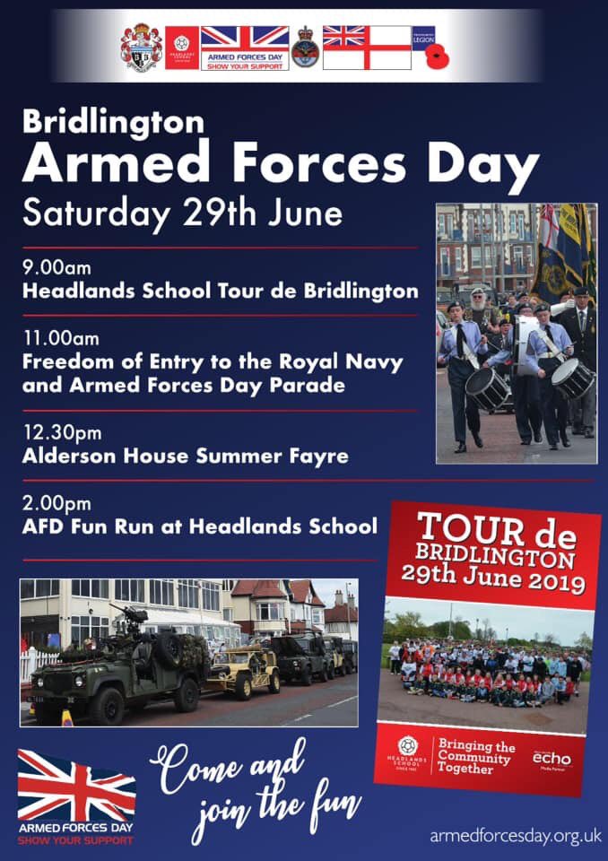 Come and support us on Armed Forces Day in Bridlington #ArmedForcesDay
