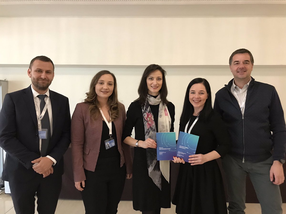 GabrielMariya's tweet photo. Very glad to meet w/ members of the #WesternBalkans StarUp Network. Many forward looking policy recommendations and plans to consolidate the network so that #WB SMEs &amp; StartUps may fully benefit of the opportunities of the #DigitalAgenda4WB. Looking forward to next steps. https://t.co/Q8CFNLlVVI