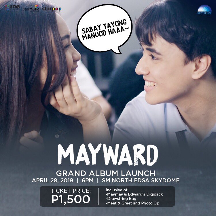 stareventsph's tweet photo. TICKETS OUT ON MARCH 31! Ready na ba kayong kiligin? Watch out for MAYWARD Grand Album Launch on April 28, 6PM @ SM NORTH EDSA SKYDOME. Tickets out on March 31. Sabay tayong manuod haaa!!💕 #MayWard #MayWardGrandAlbumLaunch  #Maymay #Edward #MayMayKakayaninKaya #EdwardNoOneElse https://t.co/KIS9pqUuXv