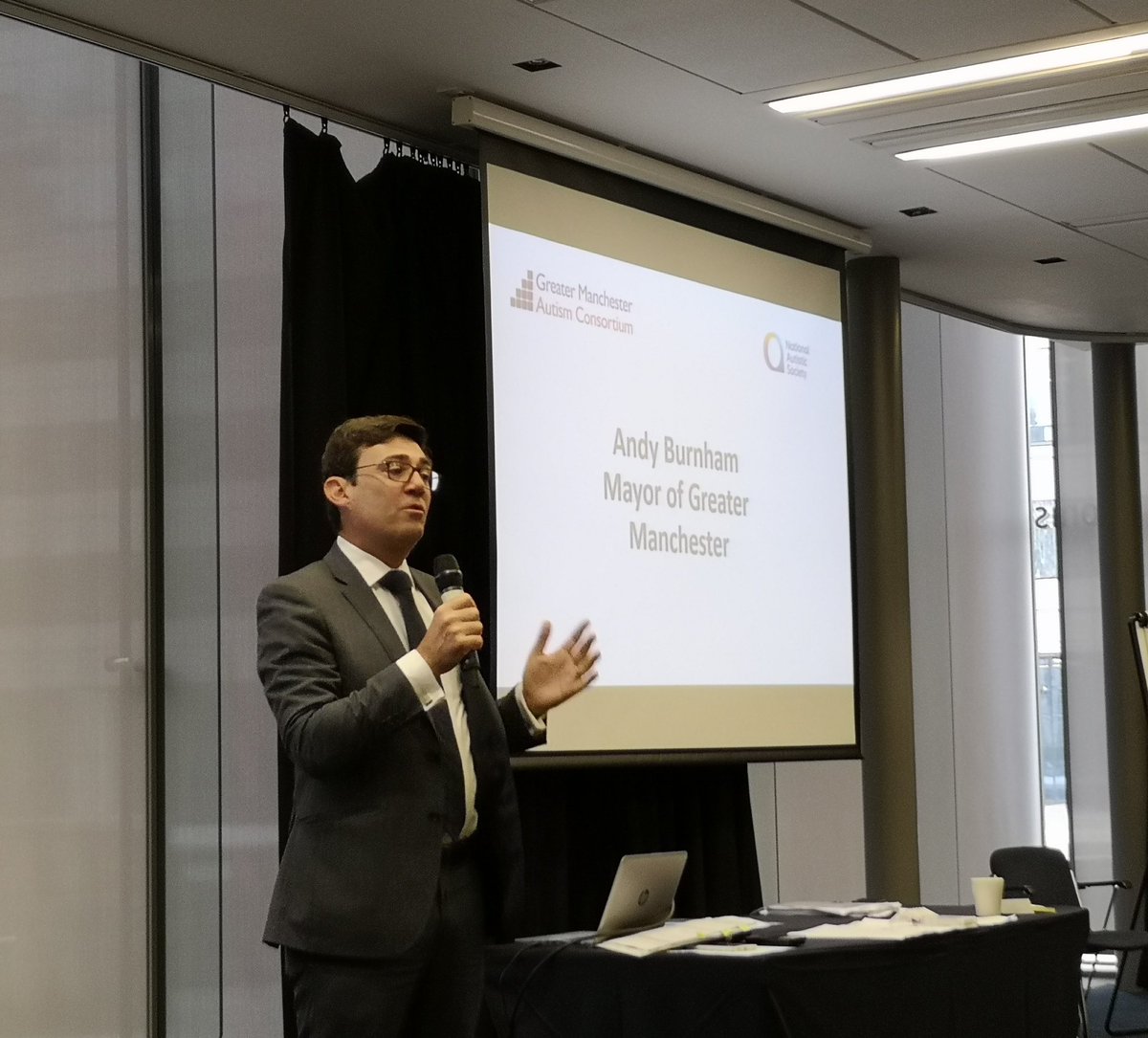 Andy has a long history with the English autism strategy. He was health secretary when the Autism Act became law. But, "society's understanding is still too low," <a href="/AndyBurnhamGM/">Andy Burnham</a> says. And there hasn't been enough progress including in GM. #autismfriendlyGM