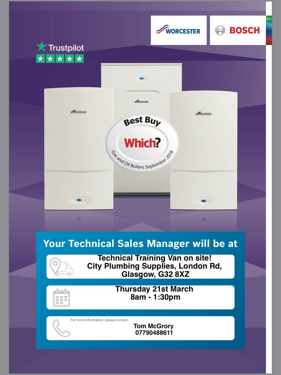 Colligan1973's tweet photo. The @WorcesterBosch technical training van is @CityPlumbingUK, London Rd, Glasgow branch today. Pop in for some #BestInClass training if you’re local. https://t.co/YXpCW7o8VK