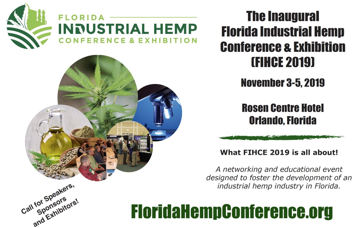 FMCCE's tweet photo. Florida to hold Industrial Hemp Conference.
@hemp_florida 
https://t.co/z3xsWqQ4AK https://t.co/j598k9IZij