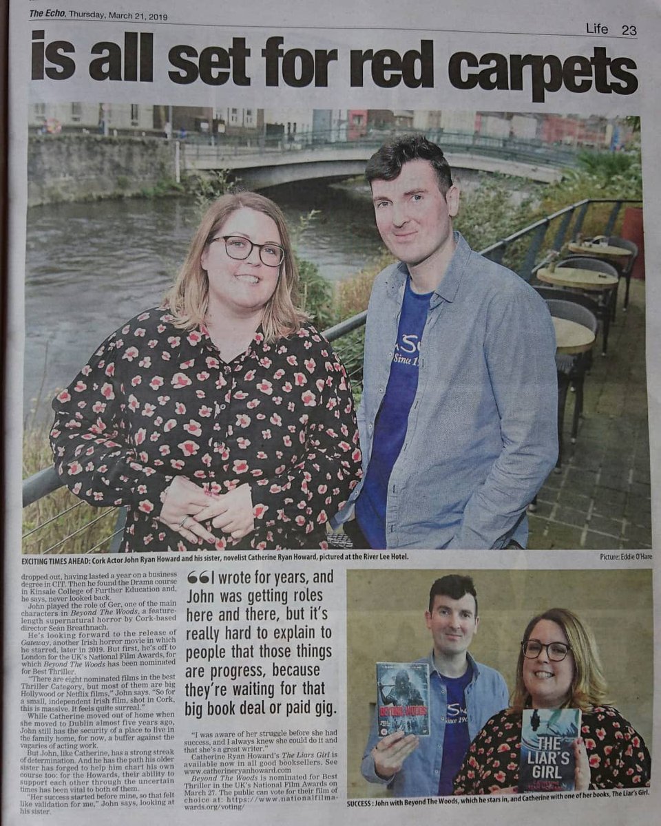 JohnRyanHoward's tweet photo. Todays Echo! #theecho #CorkEcho #beyondthewoods #theliarsgirl #theedgars #nationalfilmawardsUK #Horror #Thriller #Irishhorror #Irishauthor #Irishauthor #edgarawards #nominations https://t.co/ixXHUADhUx
