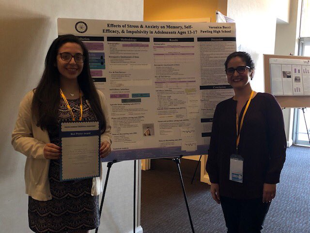 PawlingCSD3's tweet photo. Veronica Bucci was selected for the 30th World Summit on Positive Psychology, Mindfulness, Psychotherapy and Philosophy Conference in Chicago, IL as a poster presenter. Veronica competed against doctoral students during the poster presentation, winning 1st Place for Best Poster. https://t.co/dw1sK7wmhV