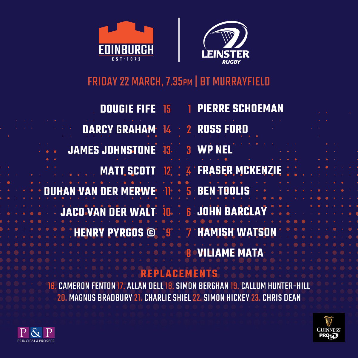 Edinburgh vs Leinster 22nd March  D2LPJ5QW0AIv5aR