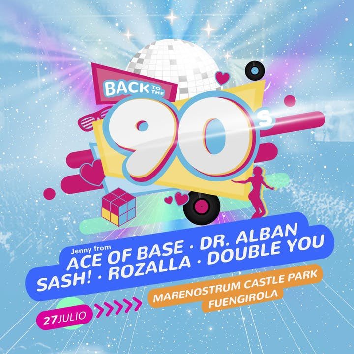 clicktaquilla's tweet photo. Llega el Megashow de los 90 a Marenostrum Fuengirola, en directo las estrellas mundiales: Dr. Alban · Ace of Base ·DJ Sash! · Rozalla · Double You y más artistas... Además, un espectacular show visual, bailarines y Djs de la época. https://t.co/insYzPszu6