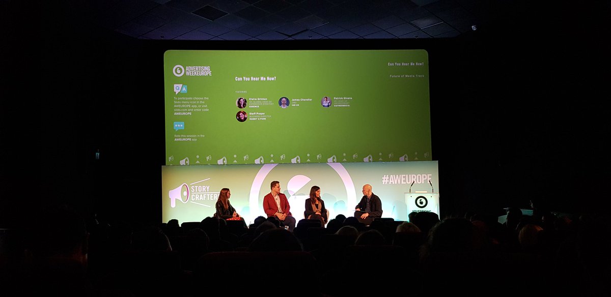 clemie_a_b's tweet photo. Importance of brands developing their #voice strategy inc sonics - interesting conversation on role of genderless AI and how consumers will interact with brand voice. #AWEurope #audio https://t.co/NioAWqU3IT