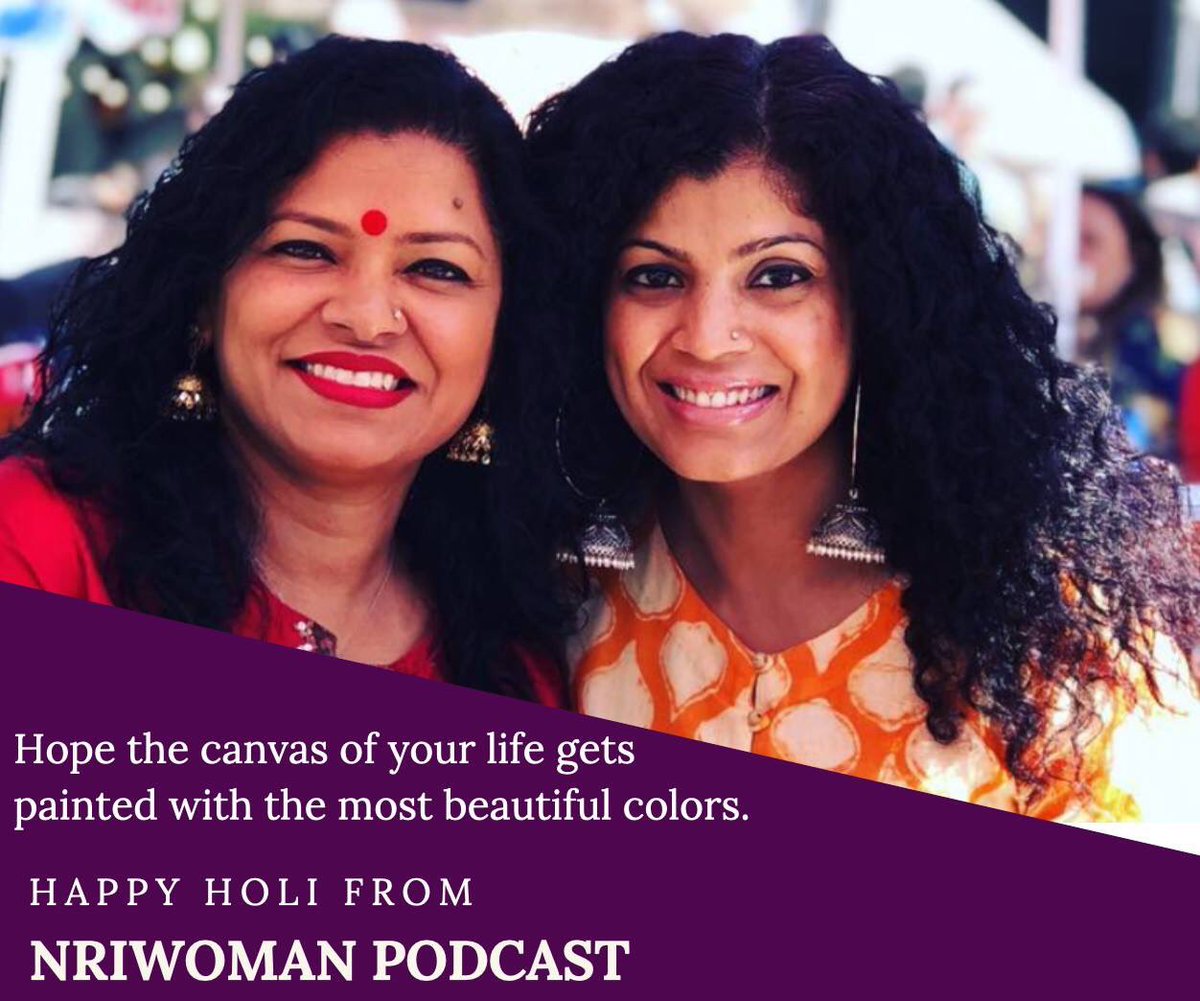 Our #podcast is as colorful as Holi! If you haven’t heard of us, do listen. You might be inspired or just learn something new! We chat with inspiring Indian women from across the globe! nriwoman.com #PodernFamily #LadyPodSquad #indianpodcasters #wocpodcasters ♥️