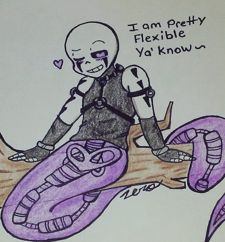 LustyDegenerate's tweet photo. Snake Skelly Boi Zero ✌

Eyy I was inspired to finally draw Zero as a snake, lemme just say I'm not dissapointed with the design.

#undertaleoc #skeletonoc #snakeskeleton #skellysnake #traditionalart https://t.co/9JxX3gvh0H