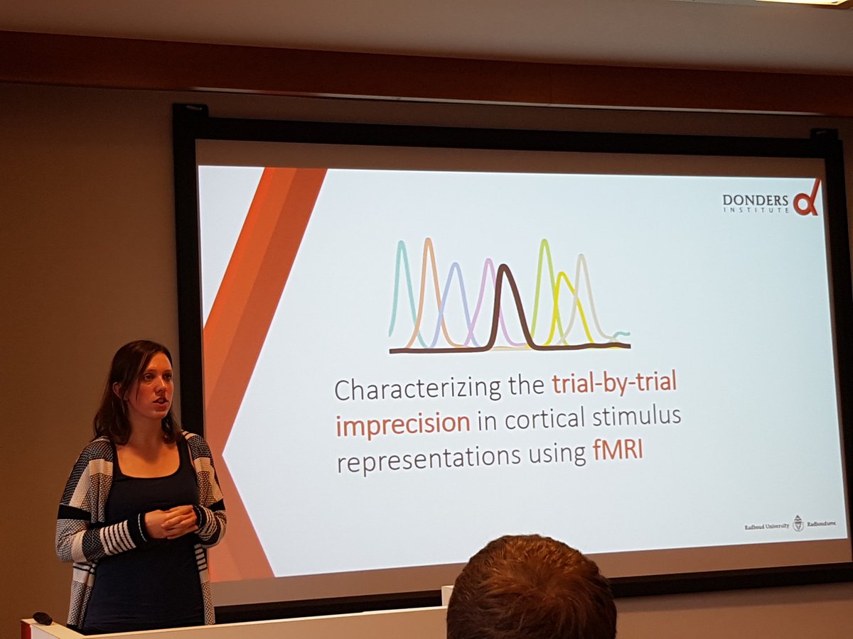 DondersSessions's tweet photo. Laura Geurts describes a decoding approach that, considering imprecise variable trial-by-trial BOLD responses to stimuli, tries to find the signal in the noise. #MethodsMarket https://t.co/5mczdB9dhD