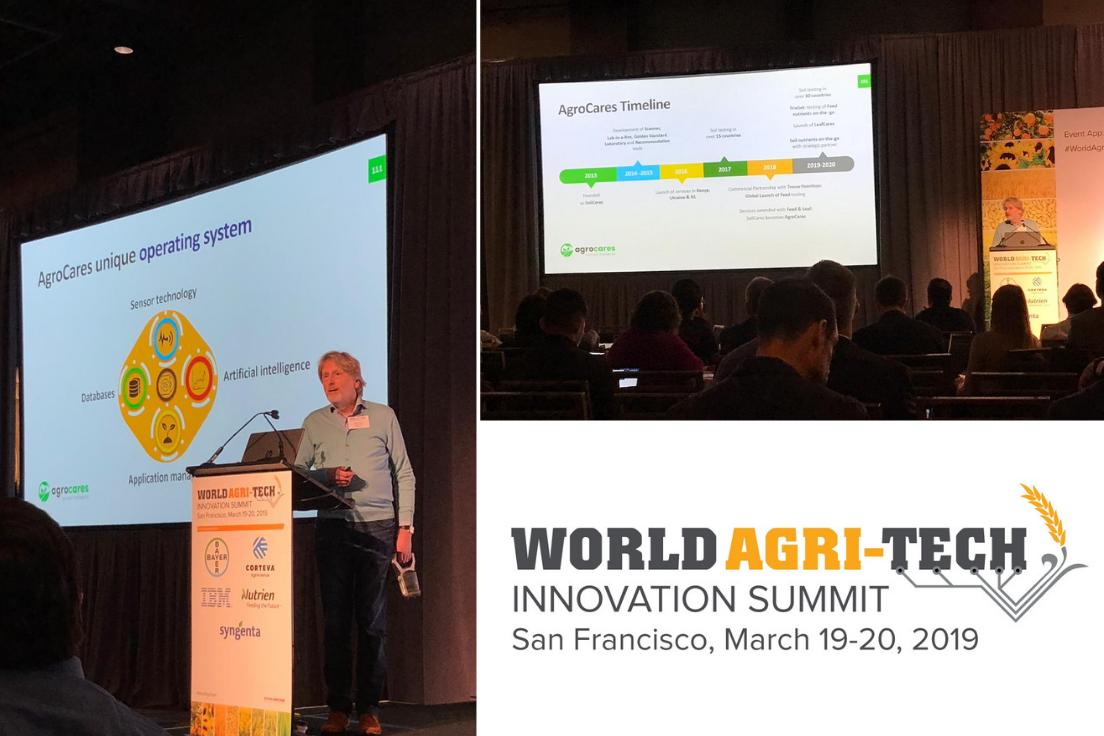 Our CEO Henri Hekman presenting how AgroCares technology fits in the future of precision agriculture at the World Agri-Tech Innovation Summit in San Francisco!

#PrecisionAgriculture #WorldAgriTech #NutrientIntelligence
<a href="/HenriHekman/">Henri Hekman</a> <a href="/WorldAgriTech/">World Agri-Tech</a>