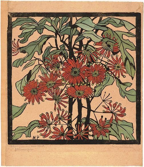 #MargaretPreston’s (circa) 1929, ‘Wheelflower’. Linoblock print (44by44.3cm) on 54.9by45.6cm paper.
