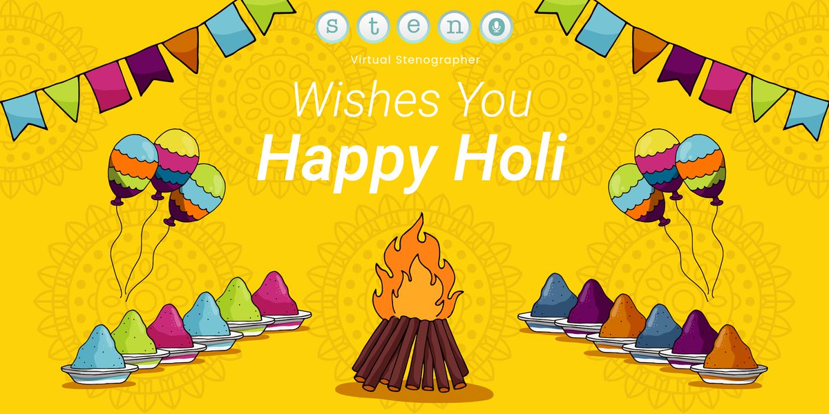 My_Steno's tweet photo. Team Steno wishes you all a #HappyHoli 

#holihai #Holi2019  #colourfulmoments #MySteno https://t.co/ux4xQf1tXS