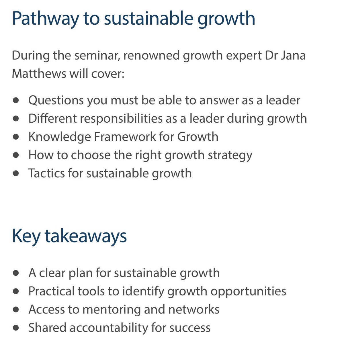 milner_sue's tweet photo. Unlock your #business #growth potential by attending one of our Seminars. Learn the 5 Key Ingredients with likeminded peers #anzbizgrow Register here https://t.co/hJWoj8RWwy https://t.co/VCJrWMMqk9