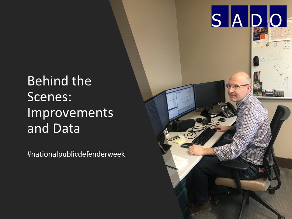 SADOmich's tweet photo. “I’m developing a case assignment and vouchering system for court-appointed appellate attorneys and trial courts statewide. The system will streamline processes and allow us to collect important data.” 
– Eric Buchanan, Programmer #nationalpublicdefenderweek #publicdefenseweek https://t.co/SOCdNpS1tT