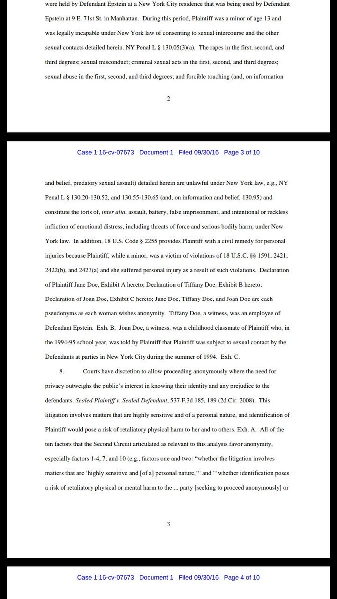 maryhilliard45's tweet photo. Oh, this is only a tiny piece of what happened to her. This court doc. You can hear her interview at https://t.co/vIjXDqceOa
Katie J's Testimomy. Search it here. Graphic detail about being at Jeffrey Epstein's house, raped by Trump. #StandForAmericans #JusticeForKatie https://t.co/iJHjoHHooa