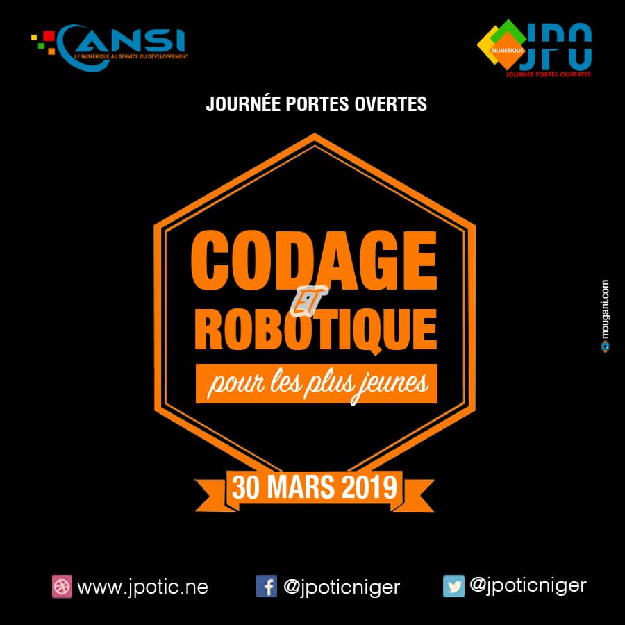 JPOTICNiger's tweet photo. Revivez 😍 les @JPOTIC de l'@AnsiNiger portant sur "Codage &amp; Robotique pour les plus jeunes" le Samedi 30 Mars 2019 à #Niamey, #Zinder &amp; #Agadez. RDV au Collège Mariama, Prytanée Militaire, à @flotgermant et @sosvillagesdenfantsniger à partir de 09H.
#Education4Dev 
CC @AnsiNiger https://t.co/wWA7Exo95L