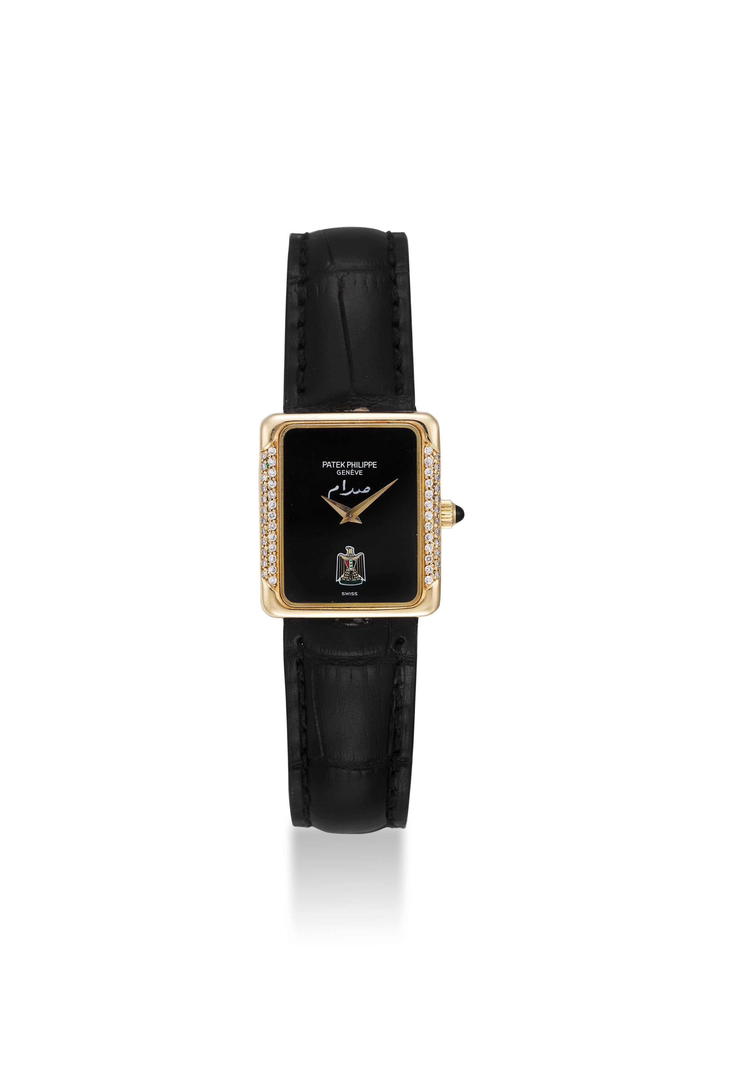 Ed Clowes on X These are Patek Philippe watches which bear the state emblem of Iraq a golden black eagle on them. Saddam Hussein was well known for gifting watches although it s not
