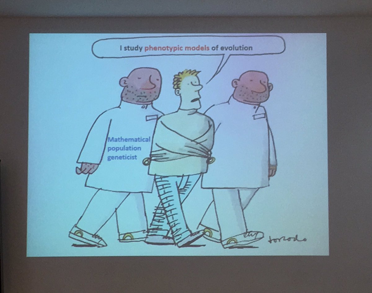 NicholsonHPBio's tweet photo. Really enjoying the first few talks at the #extendedevolutionarysynthesis workshop! This is Peter Hammerstein being institutionalised by the population geneticists #EES https://t.co/FKjcdkPTmi