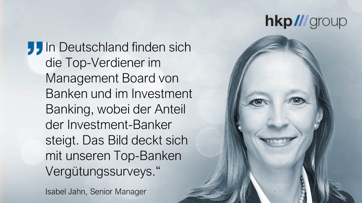 hkp_group's tweet photo. "Einkommensmillionäre in #Banken - 390 Top-Verdiener in Deutschland" @BV_die_bank 

Die @hkp_group Expertinnen Petra Knab-Hägele und @isabel_jahn im #Interview zum #HighEarnerReport @EBA_News: 
https://t.co/dDY3pq4rHL 

#Vergütung #Compensation #Remuneration #Pay #HighEarner https://t.co/XE4zthfWww