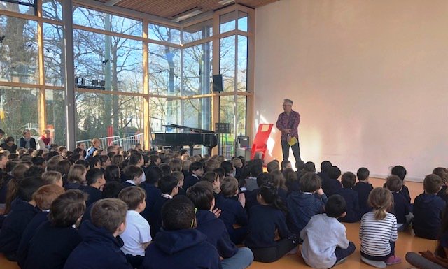 IBIS_school's tweet photo. @WriterPoetJohn visited I.B.I.S. yesterday. He gave brilliant performances of his work and helped us to understand that poems can be whatever we want them to be. Thank you to John &amp; the staff here who organised the inspirational day! #bonnprimaryschool #WorldPoetryDay2019 https://t.co/IqmuLwX0tY