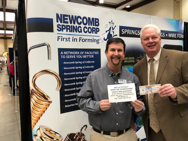 pefccsuccess's tweet photo. STEP-UP business partner Newcomb Spring of Ooltewah will again hire two STEP-UP interns this summer. Thanks @springnewc for supporting @stepupchatt and @hamcoschools.  Thanks also to all the STEP-UP business partners involved in #EXPOcha 2019, including our @CHAchamber host! https://t.co/iU6W3rF6Zd