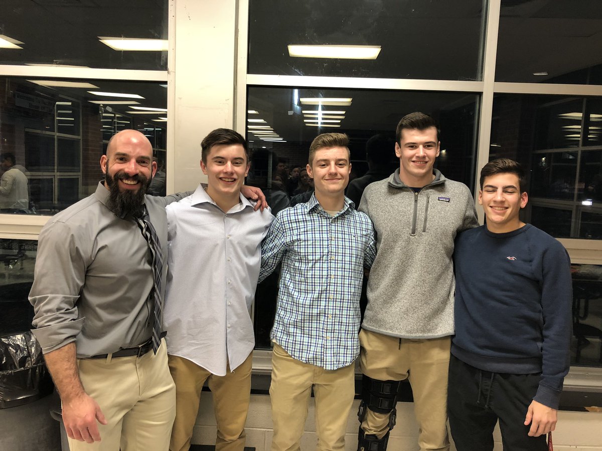 KristaKearns's tweet photo. Wrestling season might be over - however  G and the fab four will forever be #hawkstrong Thanks coach for a great 4 years!!! https://t.co/9RwGo1ys7r