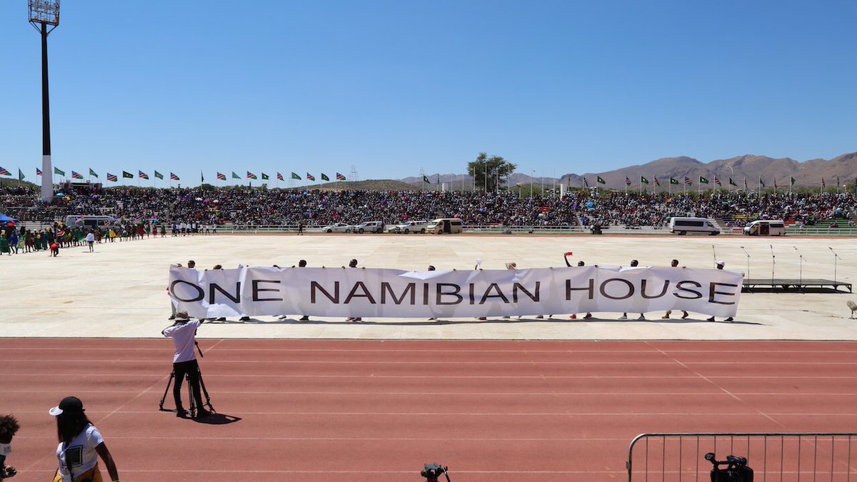 NamPresidency's tweet photo. President @hagegeingob: To the very few who say that βThere is nothing to celebrate, I say, Yes there is alot to celebrate. #NamibiaAt29 https://t.co/sx58efhiYC