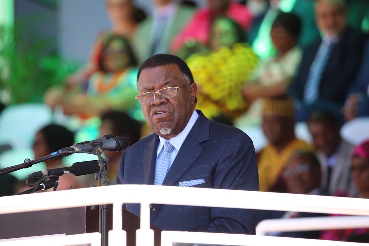 NamPresidency's tweet photo. President @hagegeingob: To the very few who say that βThere is nothing to celebrate, I say, Yes there is alot to celebrate. #NamibiaAt29 https://t.co/sx58efhiYC