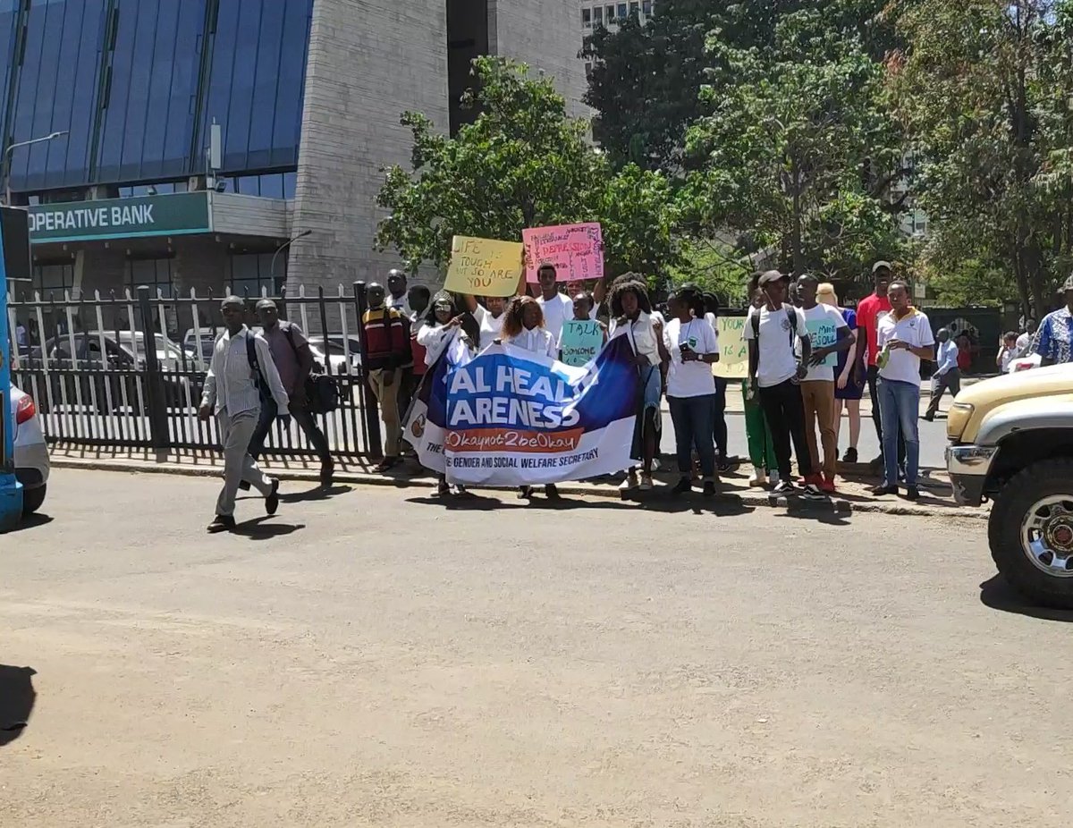 JobArtography's tweet photo. Technical university of Kenya Students campaign for mental health awareness #itsokaynot2beokay #mentalhealth https://t.co/QW31Xr8nvQ