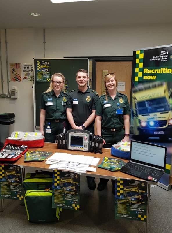 Days off spent at sixth form careers event recruiting future staff for @EastEnglandAmb #beseeningreen #bestjobintheworld