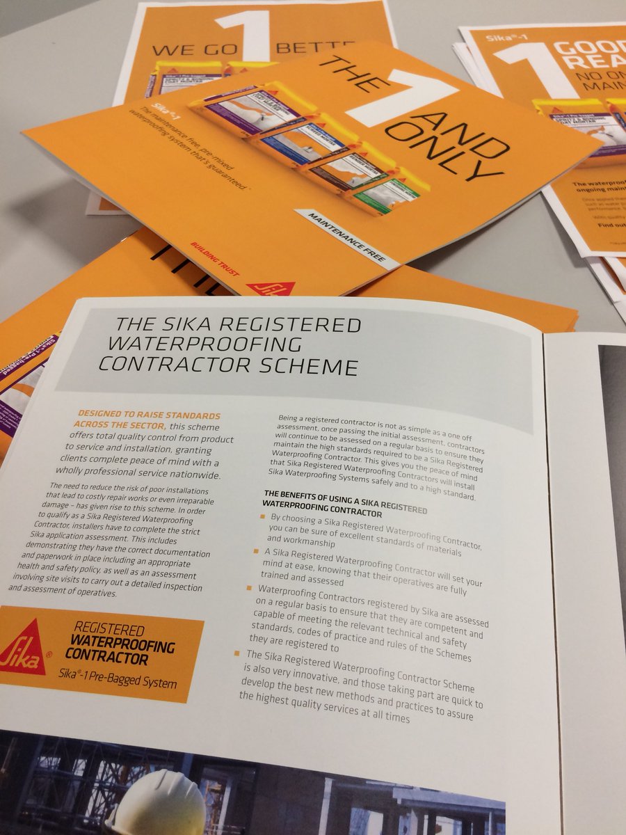 SikaLimited's tweet photo. By using a Sika Registered Waterproofing Contractor you can be sure of excellent standards of materials and workmanship #SikaWaterproofing #Sika1 #The1andonly https://t.co/nh5bDYf0RG