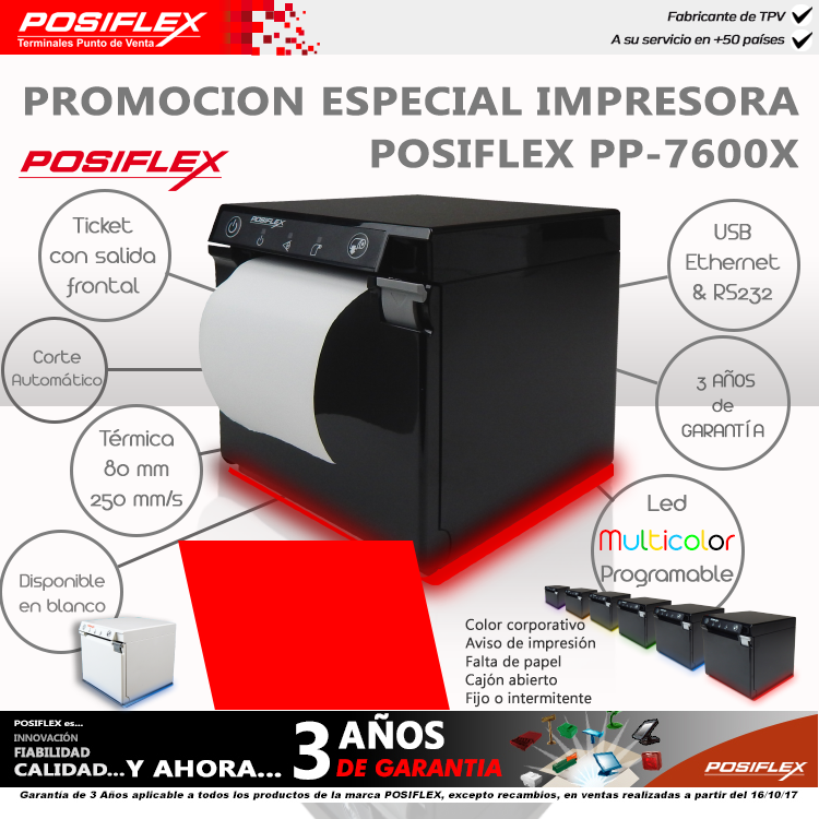 PosiflexTPV's tweet photo. Promoción Especial en Posiflex con nuestra impresora Triple Interface y Led multicolor personalizable PP-7600X https://t.co/nSUkeJnqDc