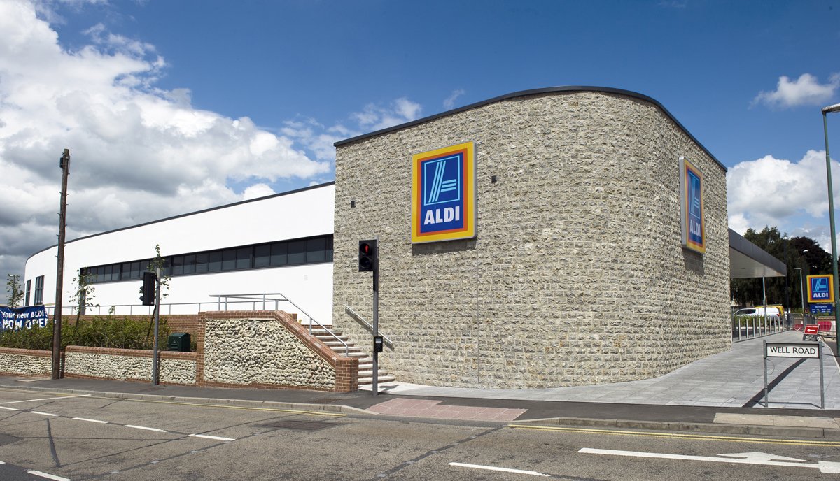 Two Aldi stores in Maidstone were built using Kentish Ragstone from Gallagher's Hermitage Quarry, ensuring the stores maintained Kent's historic architectural vernacular #TBT #ThrowbackThursday