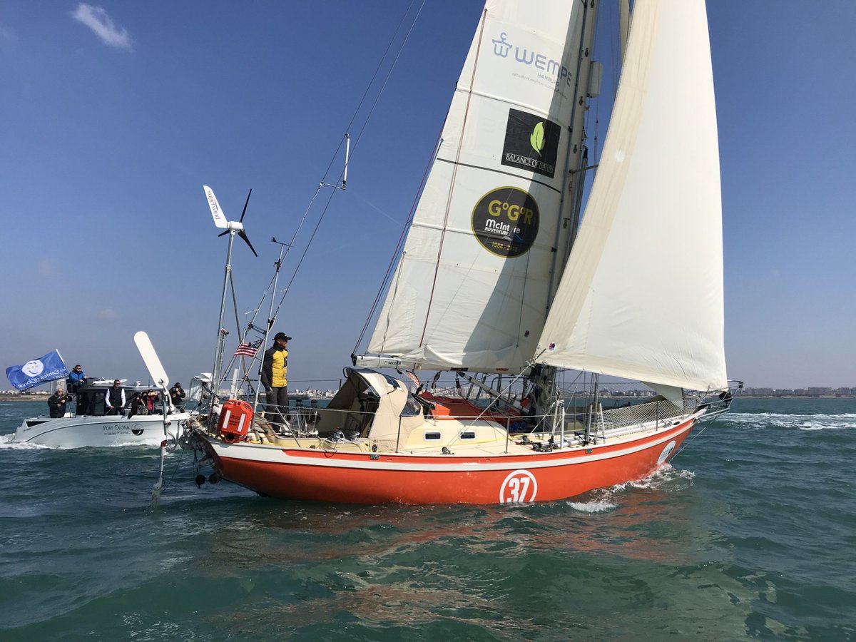 realsimonsays's tweet photo. Hungarian sailor/navigator István #KOPÁR reached the finish of the 30.000-mile solo round-the-globe race @ggr2018official today at 12:45CET in Les Sables d'Olonne, France! His time: 263 days 1h 30min - 4th place. BRAVO! #Hungarian #virtue #HUN37 #GGR https://t.co/ZUs4zwYO7E