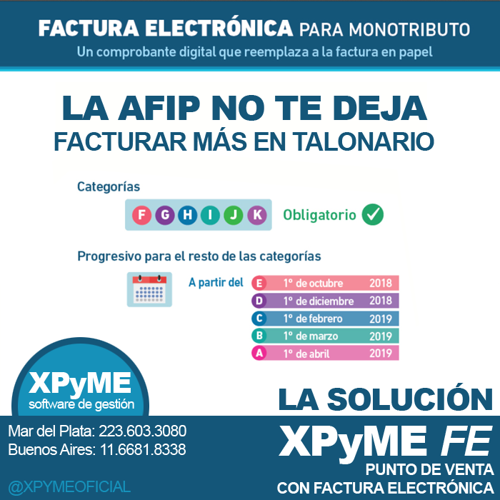XPyMeOficial's tweet photo. Se termino el tiempo de las facturas manuales y a partir del 1º de Abril de 2019 todas las categorias de #Monotributo estan obligadas a hacer #FacturaElectronica? Aca te traemos el facturador por exelencia y cumple con todas las normas de #AFIP + #CitiVentas + #IVAVentas etc https://t.co/N7pZVebjDw