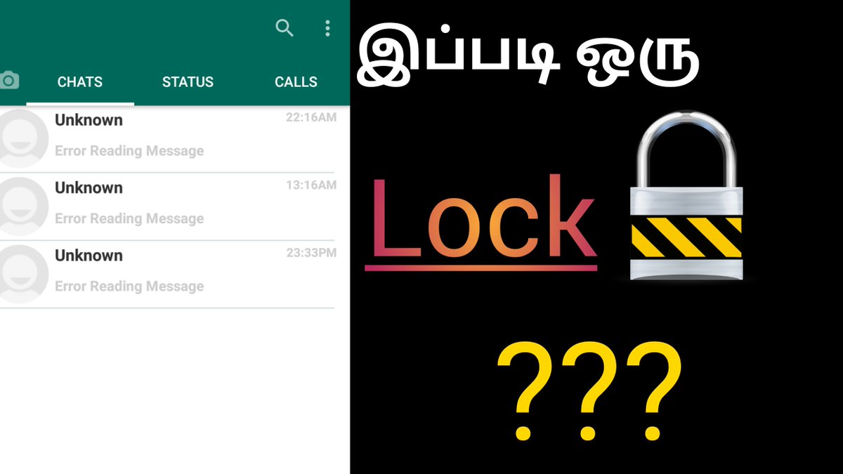 ReyTechTamil's tweet photo. புதிய  Whats app  Lock Android | Whats app Trick 2019

Epadi oru lock iruka ????🙄🙄🙄🙄

https://t.co/id6Uf1TlPY

Please watch &amp; Share..... https://t.co/0AZw4ZV23j