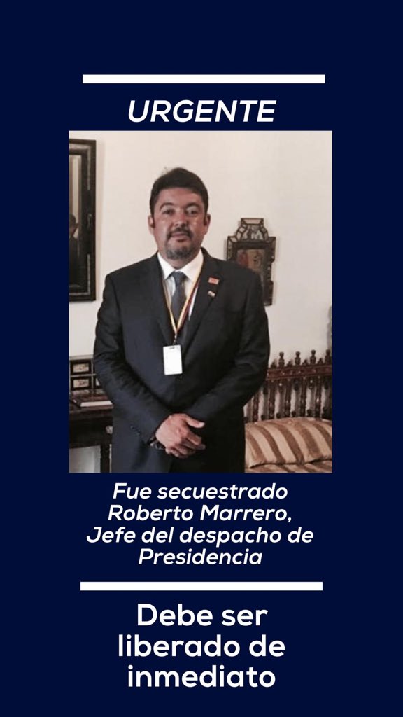 Si el régimen usurpador pretende amedrentarnos y someternos, les decimos a los venezolanos que hoy más que nunca las organizaciones políticas estamos con más fuerza y unidas luchando hasta que cese la usurpación que solo ha traído destrucción a  Venezuela. #MarreroSecuestrado