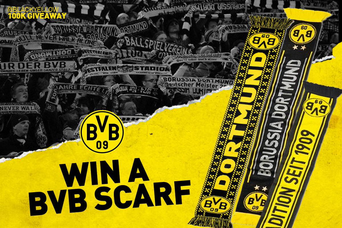 Borussia Dortmund Blackyellow100k 2 The Celebrations Continue This Time We Re Giving Away Three 3 Bvb Scarves To Three Different Followers Follow And Retweet Now For A Chance