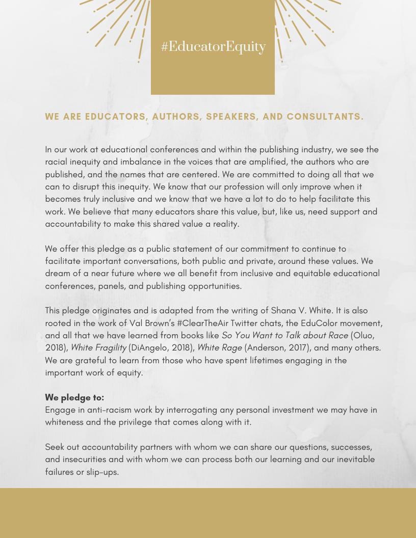 mariagalanis's tweet photo. Please read the #EducatorEquity pledge and join in. 💛 So many voices need to be heard, represented, and celebrated more. Let’s all try and help. https://t.co/O97f0iROey