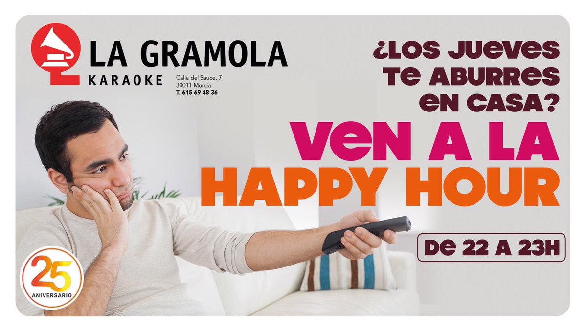 ¿Te vas a quedar apalancado en casa con el ambientazo que vamos a tener esta noche?Apaga la tele y vente a la Happy Hour de La Gramola y disfruta con la promoción del 2x1.

Y además de cantar y bailar, dejamos nuestro nuevo servicio de shisha’s con un irresistible 50% para ti.