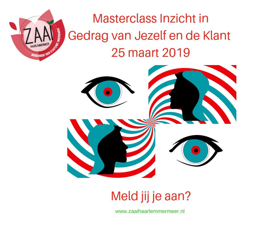 Startende #ondernemer uit HRLM: 25 maart a.s. Inzicht in Gedrag van Jezelf en de Klant. Voor meer info ga naar bit.ly/2T1kl7B