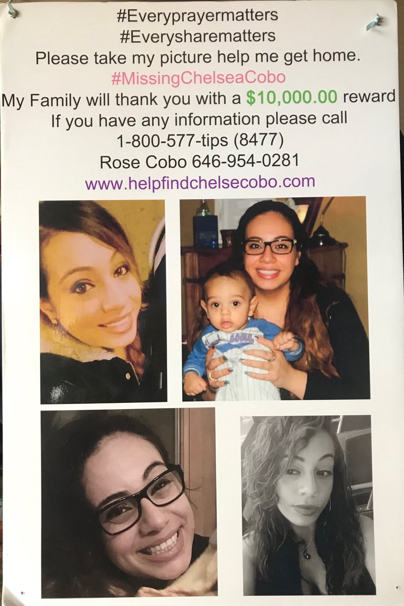 rosecobo's tweet photo. #NYPD #MissingPerson #nypdmissingpersonssquard #Nypd66PCT #Nypd60Pct Nypd72PCT #nypdconnect #nymissing #PIX11News #Pix11 #MaryMurphyMystery #bringchelseacobohome #family https://t.co/6IuOk69FOl