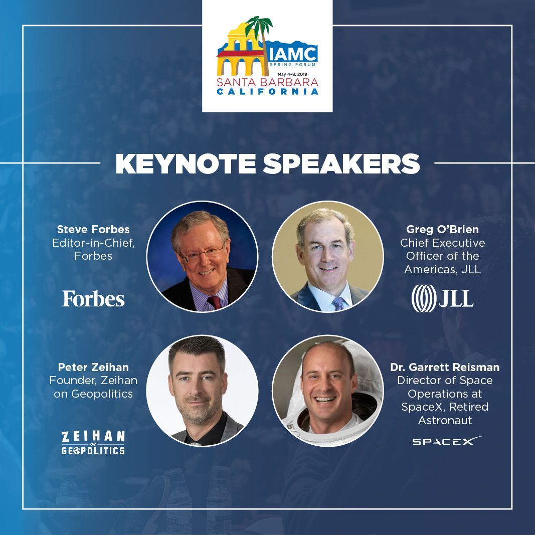 IAMCGroup's tweet photo. Have you seen the keynote lineup for this year’s IAMC Spring Forum? https://t.co/l5UNtUouTA | @SteveForbesCEO, @PeterZeihan, & @astro_g_dogg
#IAMCSpringForum #IAMCEvents #IndustrialRealEstate #InnovationsInCorporateRealEstate https://t.co/KZBVyfUfsu
