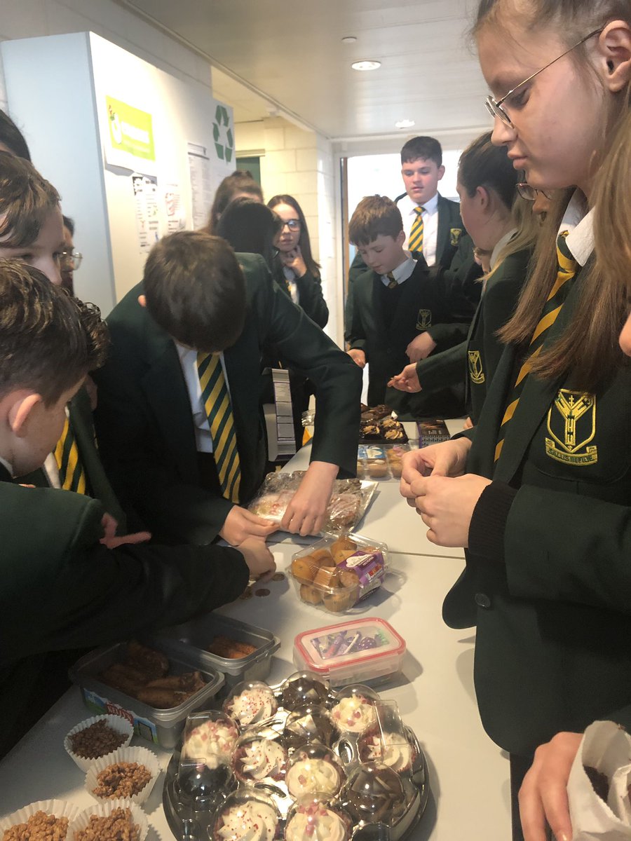REArchbish's tweet photo. Very busy bake sale with 8 Cadog! £67.60 raised at break time with lunchtime to go! Currently in the lead for most raised by a form so far, with 8 Teilo just behind with £65.30. Let’s keep momentum going for @CAFODSouthWales @CAFODSchools Well done pupils &amp; staff involved 💪🏻 https://t.co/REWUAwI812