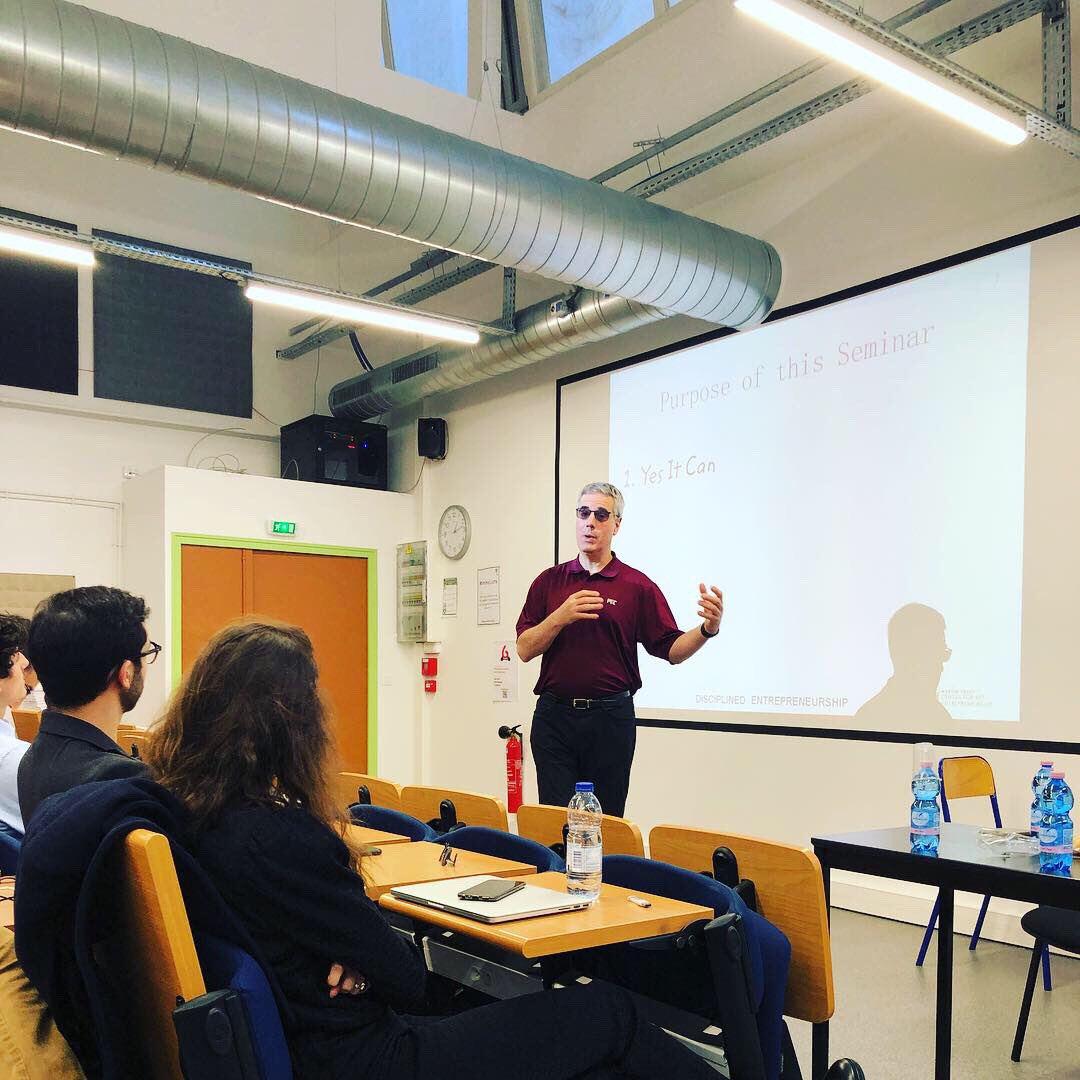 LeaPeersman's tweet photo. @BillAulet from @MIT teaching #disciplinedentrepreneurship at @hetic for the launch of the #HeticEntrepreneurshipCenter #rewirethesystem #inventtomorrow #behetic https://t.co/FzAXItBsAi