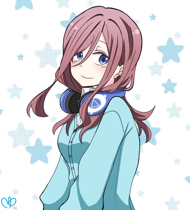 ゆいさんがTwitterに投稿した中野三玖(五等分の花嫁)のイラスト。