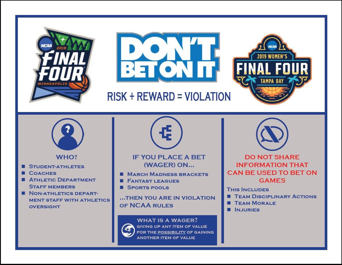 ThielAthletics's tweet photo. Reminder to all student-athletes, coaches, staff, and anyone involved in athletics #DontBetOnIt https://t.co/qEiZV0QqXI