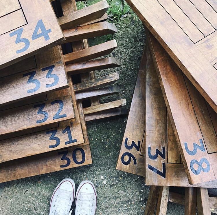 Newly, and beautifully painted tables by <a href="/RomseyVintage/">Romsey Vintage Hire</a> can only mean one thing...we are warm weather READY! ☀️🌿🌸 #SunshineReady #FishingSeason #Spring #GastroPub #EventsVenue